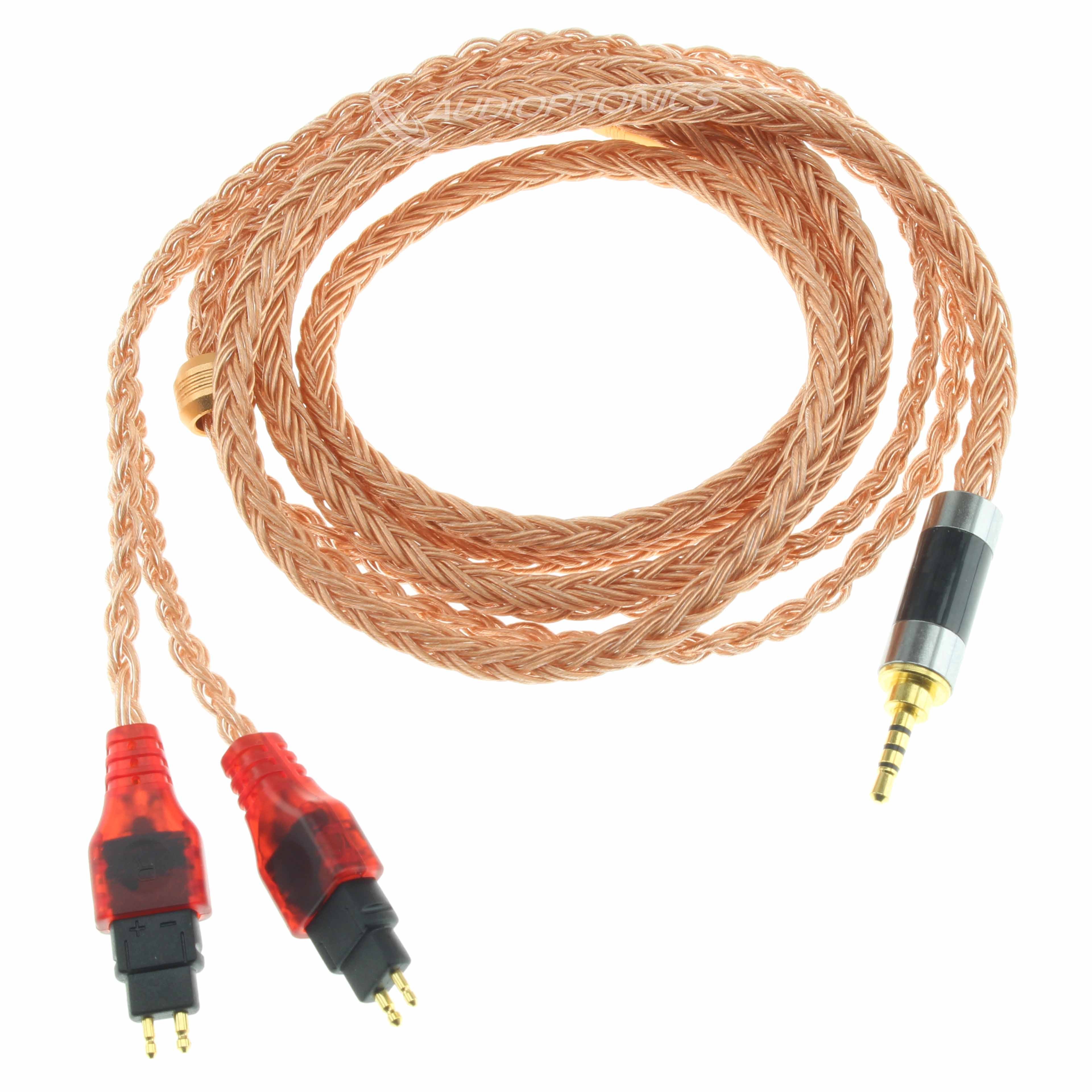 Balanced Headphone Cable Jack 2.5mm to Sennheiser 2-Pin Connectors OCC Pure Copper 1.25m