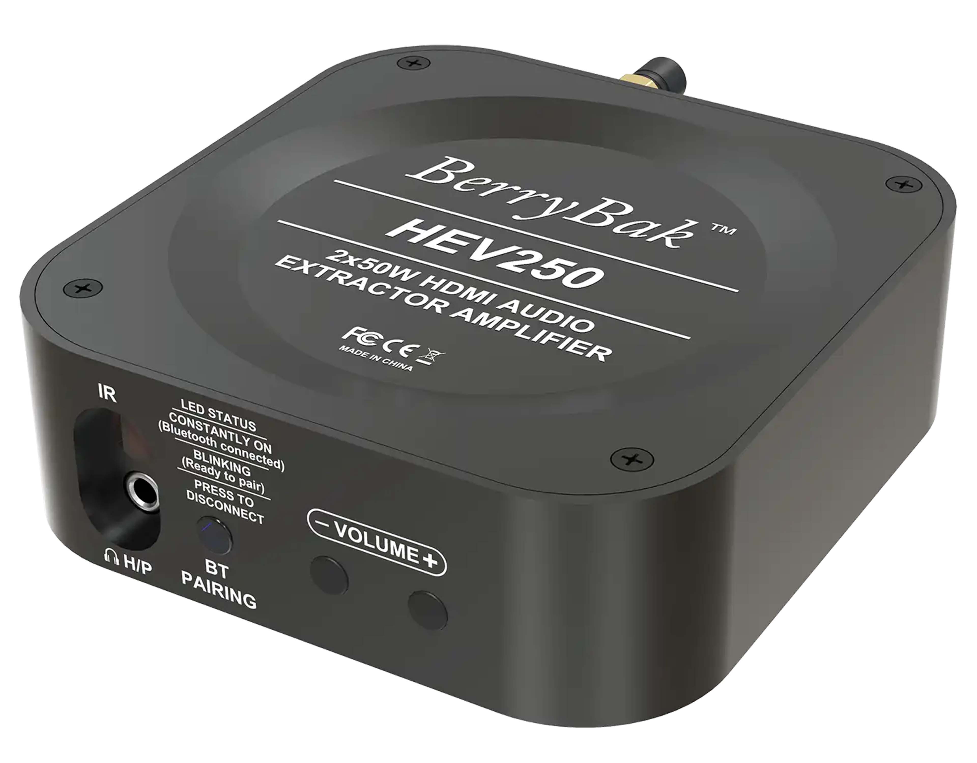 BERRYBAK HEV250 Amplificateur TAS5768 Bluetooth 5.0 2x36W 4 ohm aptX HD et Splitter Extracteur Audio HDMI 2.0 4K 60Hz