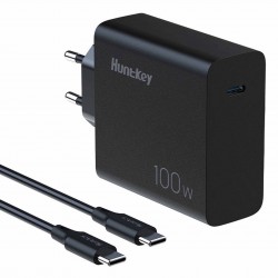 HUNTKEY P100 Adaptateur Secteur GaN USB-C PD 5V / 9V / 12V / 15V / 20V 100W