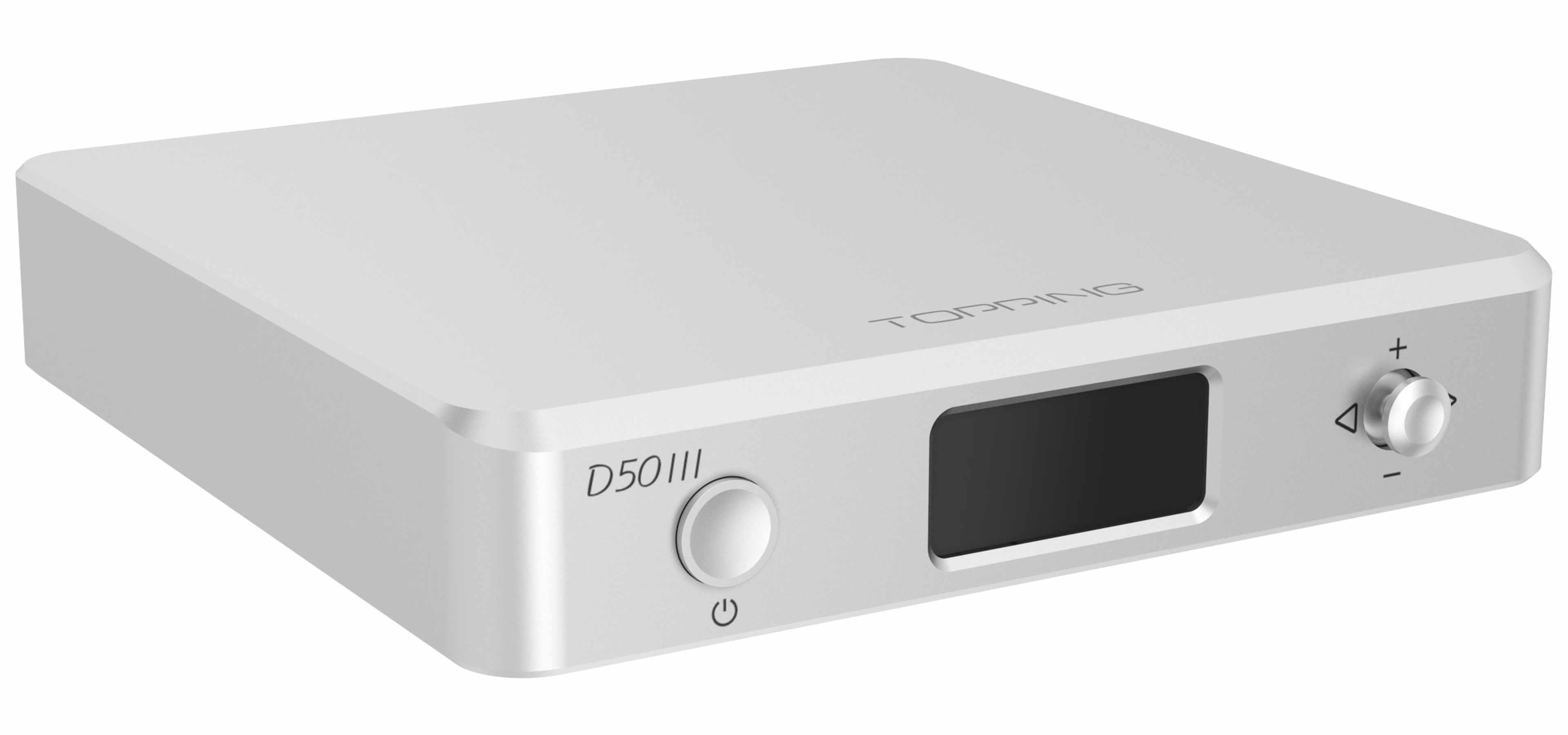 TOPPING D50 III DAC 2x ES9039Q2M XMOS XU316 Bluetooth 5.1 LDAC 32bit 768kHz DSD512 Silver