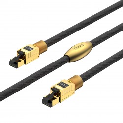 VIBORG LAN8 Câble Ethernet RJ45 Cat8 Argent Pur Traitement Cryo 1m