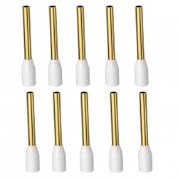 VIBORG VB1518G Embouts à Sertir avec Isolant pour Câble Cuivre Plaqué Or 24k 1.5mm² (Set x10)