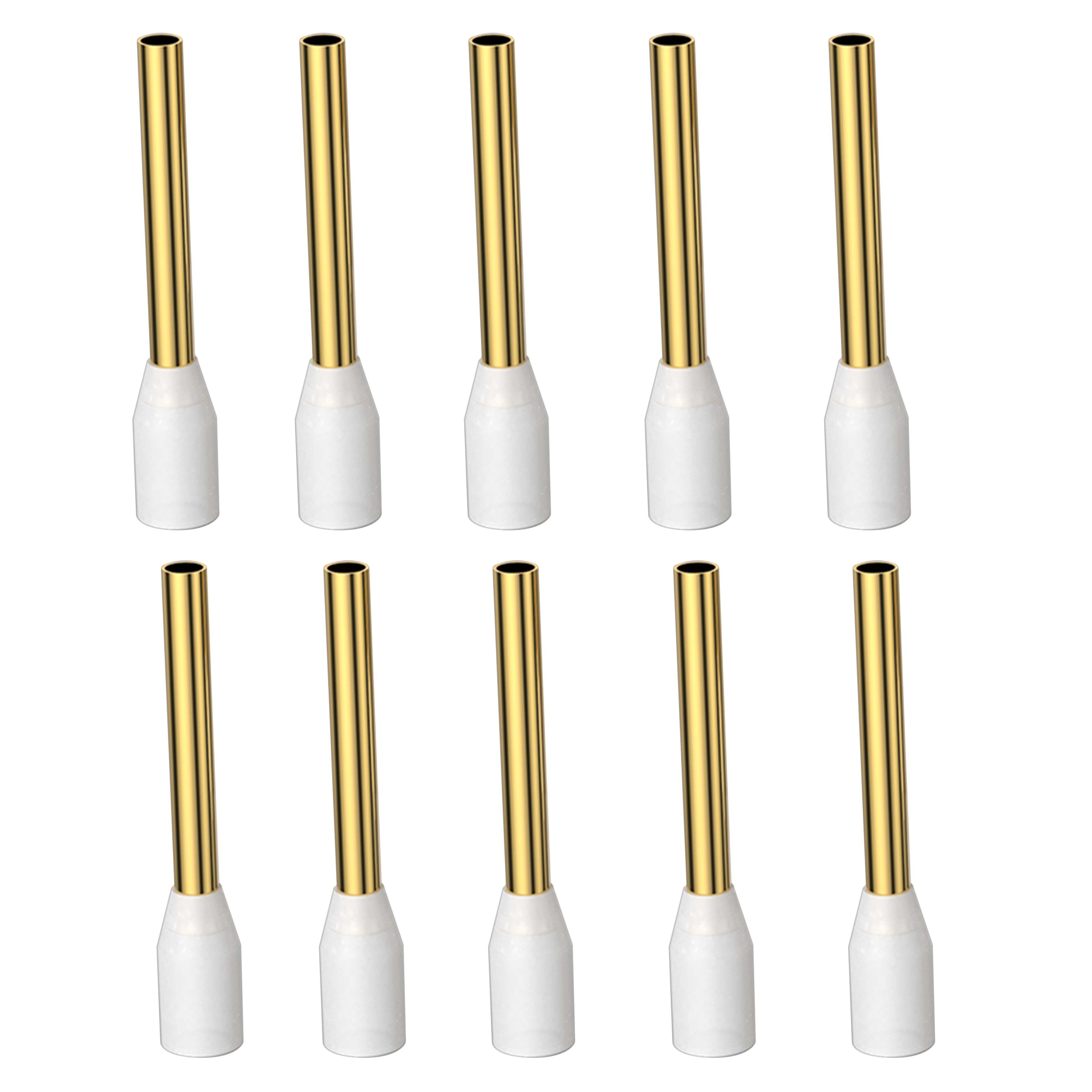 VIBORG VB1518G Embouts à Sertir avec Isolant pour Câble Cuivre Plaqué Or 24k 1.5mm² (Set x10)