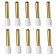 VIBORG VB6018G Embouts à Sertir avec Isolant pour Câble Cuivre Plaqué Or 24k 6mm² (Set x10)