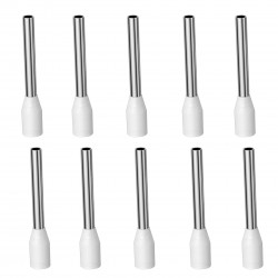 VIBORG VB1518R Embouts à Sertir avec Isolant pour Câble Cuivre Plaqué Cuivre OFC / Argent / Rhodium 1.5mm² (Set x10)