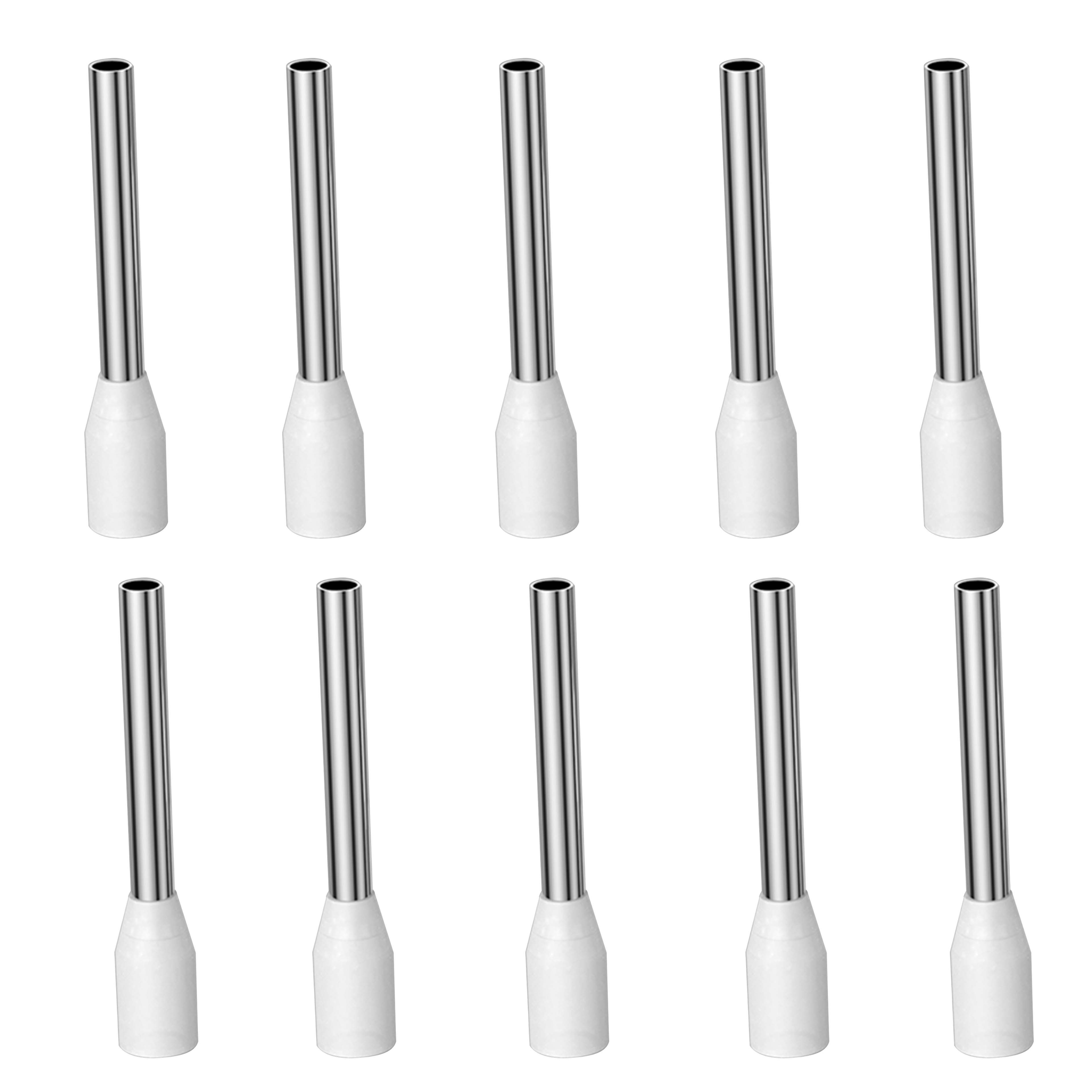 VIBORG VB1518R Embouts à Sertir avec Isolant pour Câble Cuivre Plaqué Cuivre OFC / Argent / Rhodium 1.5mm² (Set x10)