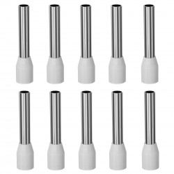 VIBORG VB6018R Embouts à Sertir avec Isolant pour Câble Cuivre Plaqué Cuivre OFC / Argent / Rhodium 6mm² (Set x10)