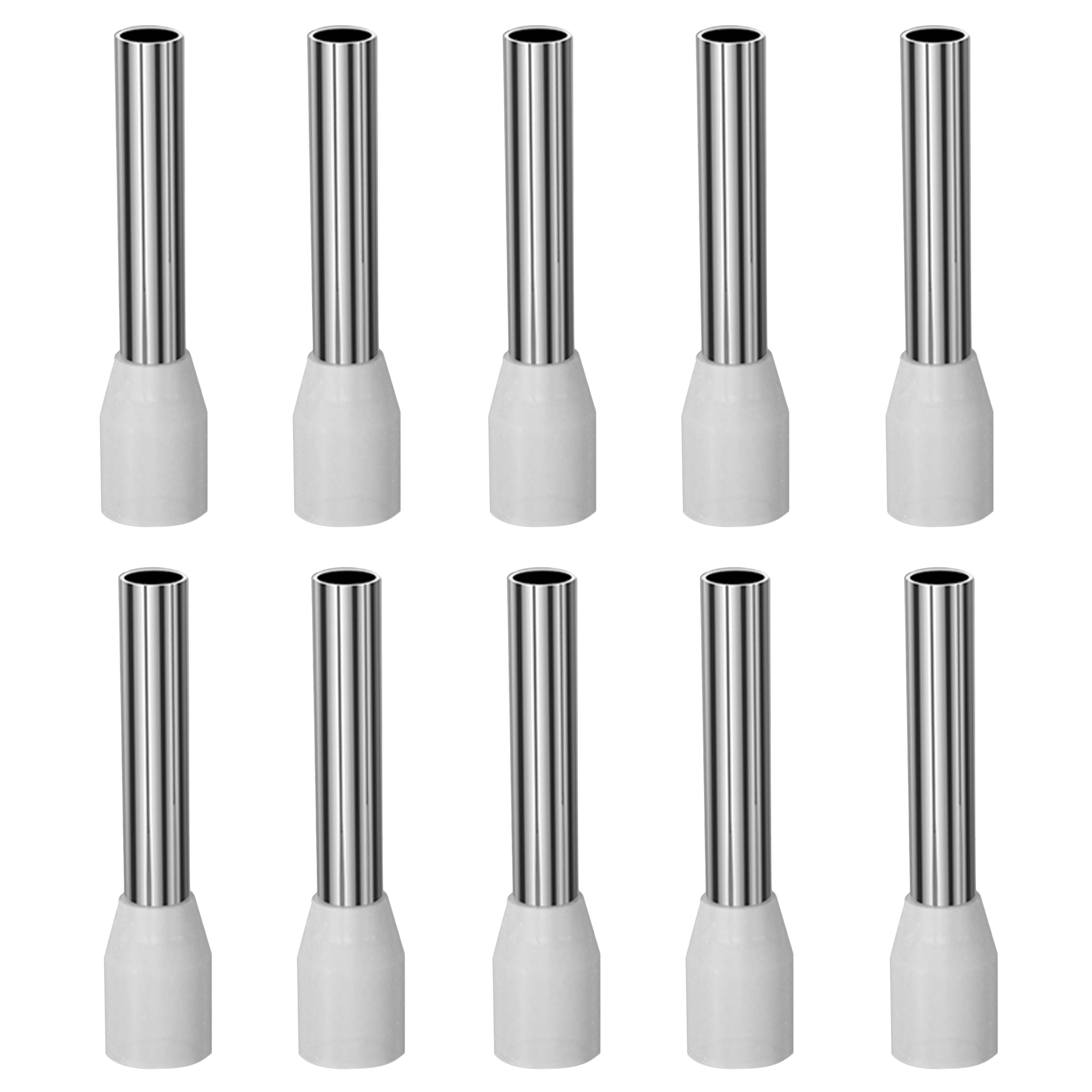 VIBORG VB6018R Embouts à Sertir avec Isolant pour Câble Cuivre Plaqué Cuivre OFC / Argent / Rhodium 6mm² (Set x10)