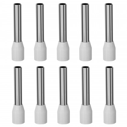 VIBORG VB1020R Embouts à Sertir avec Isolant pour Câble Cuivre Plaqué Cuivre OFC / Argent / Rhodium 10mm² (Set x10)