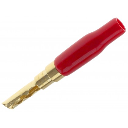 ATOHM WT-MB53-G Fiche Banane BFA Plaquée Or 24K Ø3.2mm Rouge (Unité)