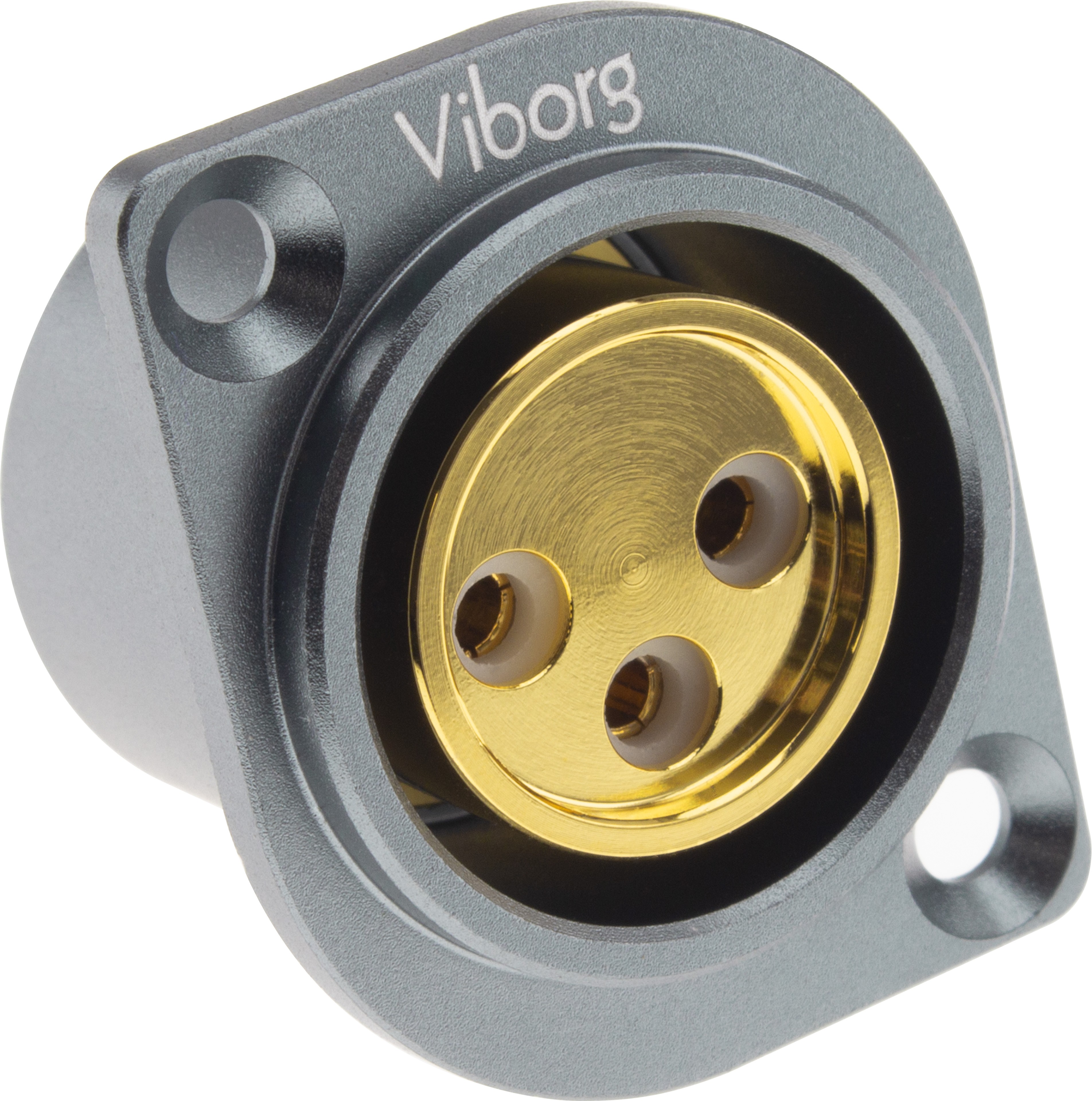 VIBORG CF201 (G) Female 3 Poles XLR Socket Silver / Gold 3µ 24k Plated Pure Copper (Unit)