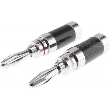 FOSI AUDIO Fiches Bananes Plaquées Chrome Ø5mm (Set x4)