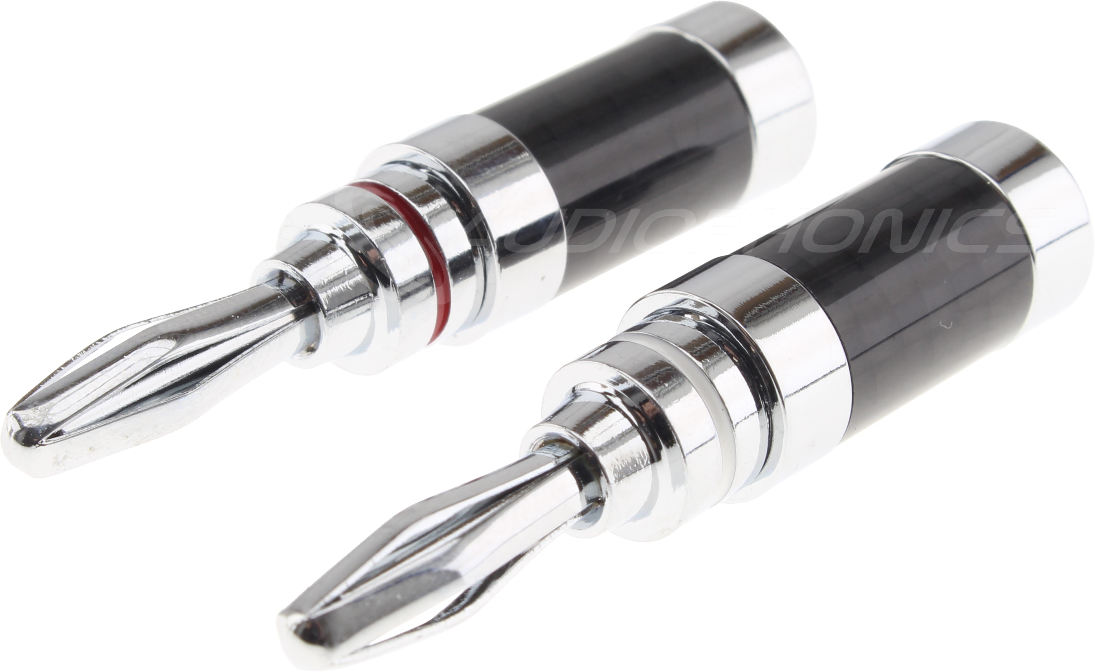 FOSI AUDIO Fiches Bananes Plaquées Chrome Ø5mm (Set x4)