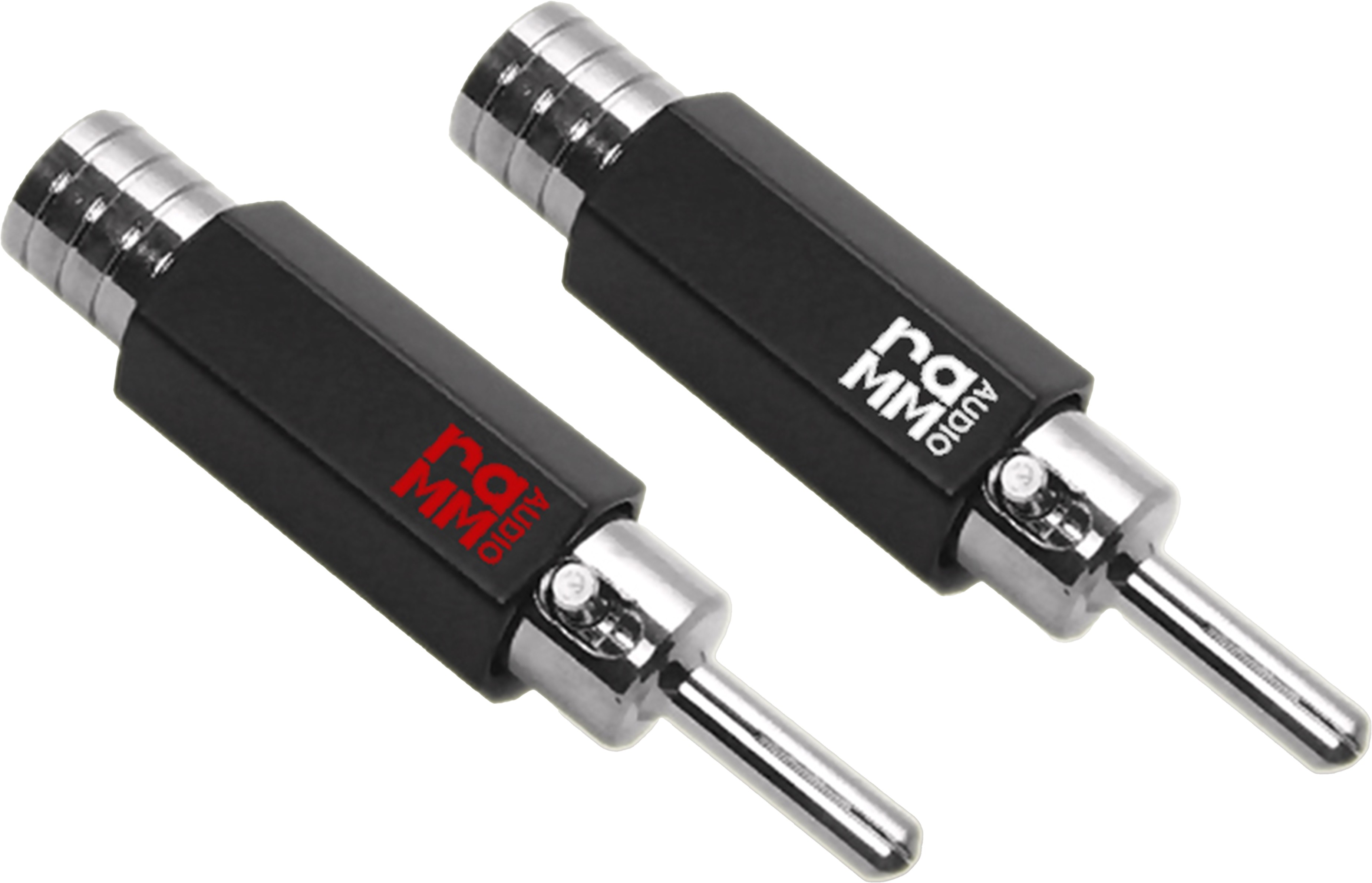 RAMM AUDIO 20800-RT Fiches Banane Cuivre Tellurium Plaqué Rhodium Traitement Cryogénique Ø8mm (La paire)