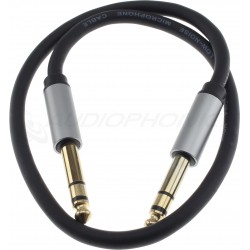 Male Jack 6.35mm to Male Jack 6.35mm Stereo Cable Shielded Gold Plated 0.5m