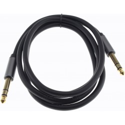 Male Jack 6.35mm to Male Jack 6.35mm Stereo Cable Shielded Gold Plated 1.5m