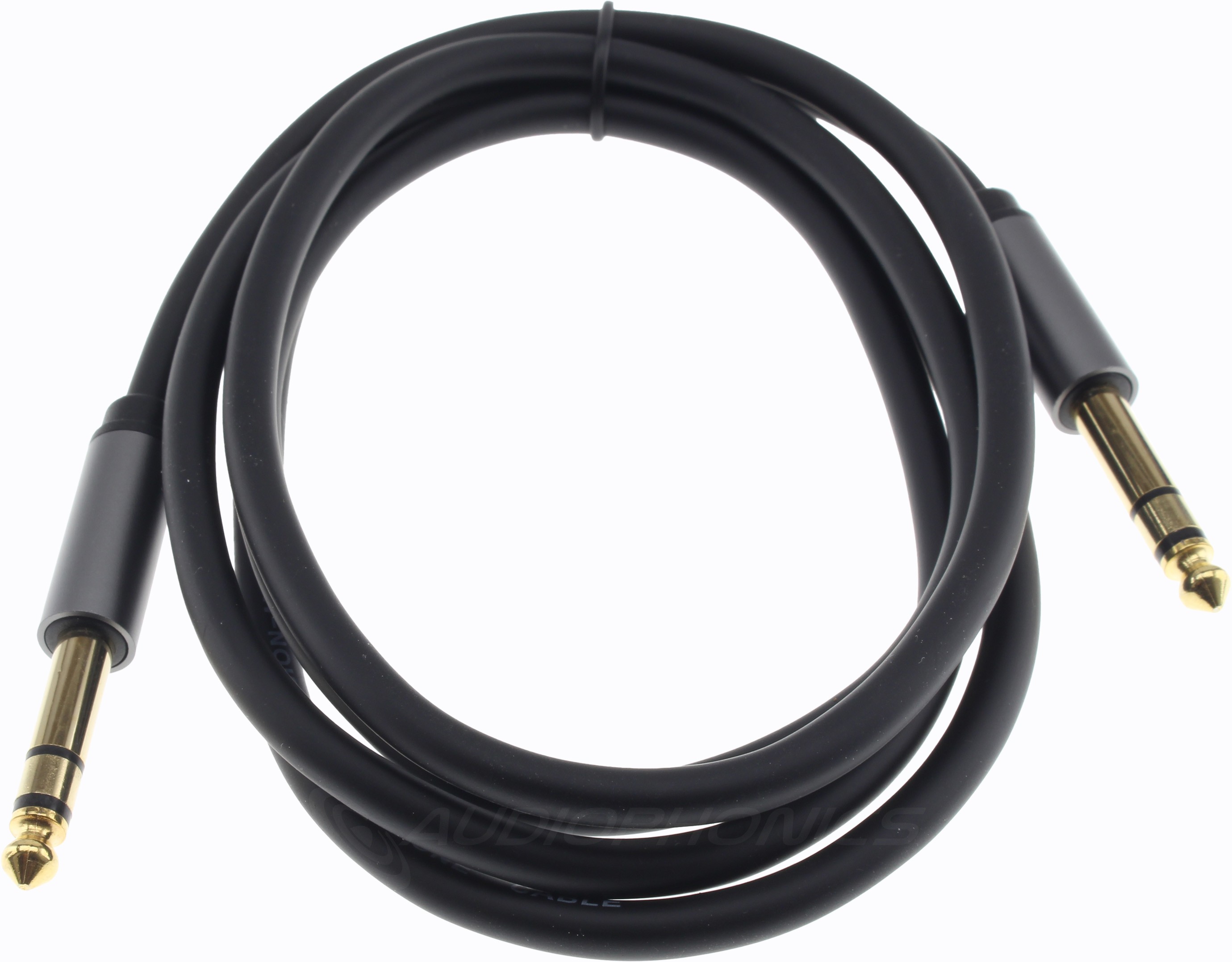 Câble Jack 6.35mm Mâle vers Jack 6.35mm Mâle Stéréo Blindé Plaqué Or 1.5m