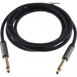 Male Jack 6.35mm to Male Jack 6.35mm Mono Cable Shielded Gold Plated 2m