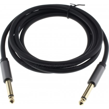 Male Jack 6.35mm to Male Jack 6.35mm Mono Cable Shielded Gold Plated 2m