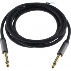 Male Jack 6.35mm to Male Jack 6.35mm Mono Cable Shielded Gold Plated 1m