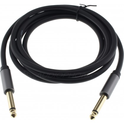 Male Jack 6.35mm to Male Jack 6.35mm Mono Cable Shielded Gold Plated 1m