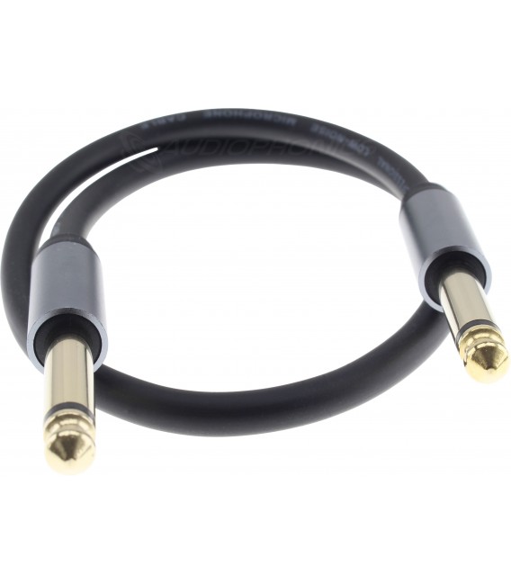 Câble Patch Jack 6,35 Mm Coudé - 15 Cm - Idéal Pour Guitare, Ampli Et Home Studio