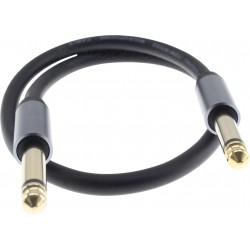 Male Jack 6.35mm to Male Jack 6.35mm Mono Cable Shielded Gold Plated 0.5m