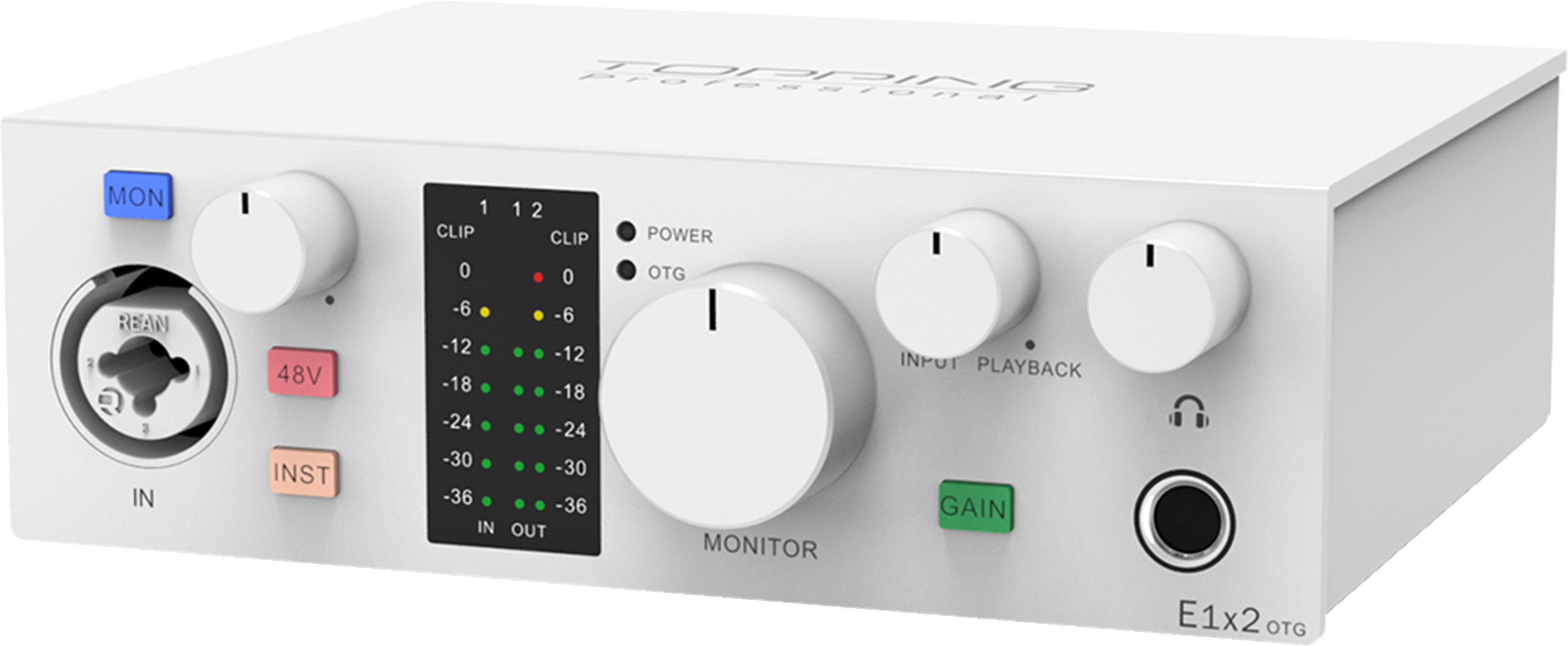 TOPPING PROFESSIONAL E1X2 OTG Interface Audio USB 1 Entrée 2 Sorties 24bit 192kHz Blanc