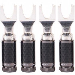 1877PHONO Spade Plug Carbon Silver Plated Ø6mm (Set x4)