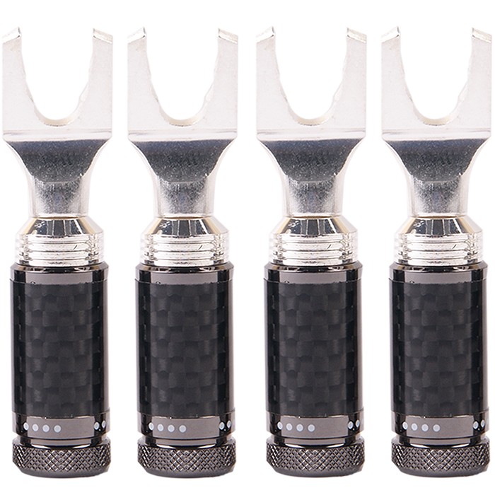 1877PHONO Spade Plug Carbon Silver Plated Ø6mm (Set x4)