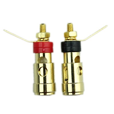 Isolated Speaker Terminals Brass Gold Plated 5mm (Pair)