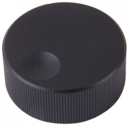 K006B Knob Solid Aluminium 32×13mm Ø6mm Black