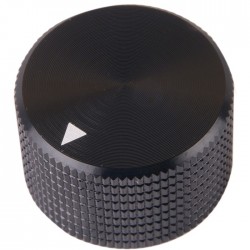 K008B Knob Solid Aluminum 25×15.5mm Ø6mm Black