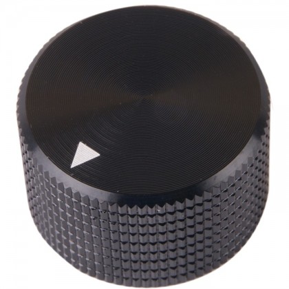 K008B Bouton Aluminium Massif 25×15.5mm Ø6mm Noir