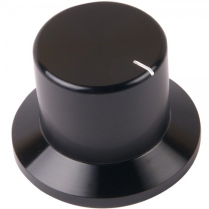 K020B Bouton Aluminium Massif 38×26×26mm Ø6mm Noir