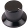 K020B Knob Solid Aluminum 38×26×26mm Ø6mm Black