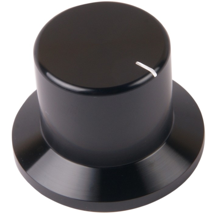 K020B Bouton Aluminium Massif 38x26x26mm Ø6mm Noir