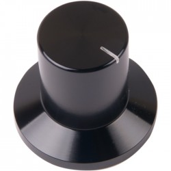 K022B Knob Solid Aluminum 30×18×28mm Ø6mm Black