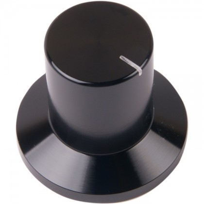 K022B Bouton Aluminium Massif 30×18×28mm Ø6mm Noir