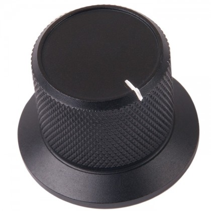 K026B Knob Solid Aluminium 38×28×25mm Ø6mm Black