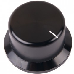 K028B Bouton Aluminium Massif 44×28×25mm Ø6mm Noir