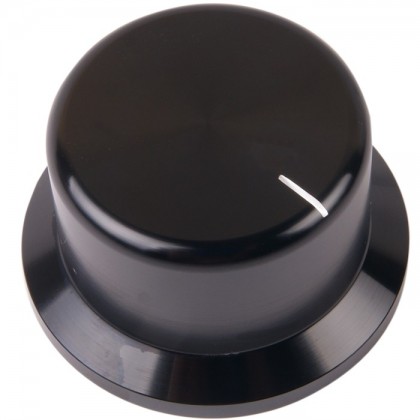 K028B Knob Solid Aluminum 44×28×25mm Ø6mm Black