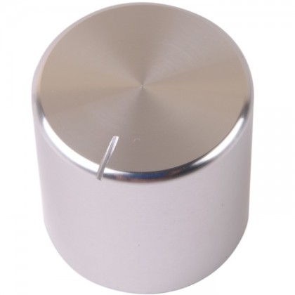 K030S Knob Solid Aluminum 25×25mm Ø6mm Silver