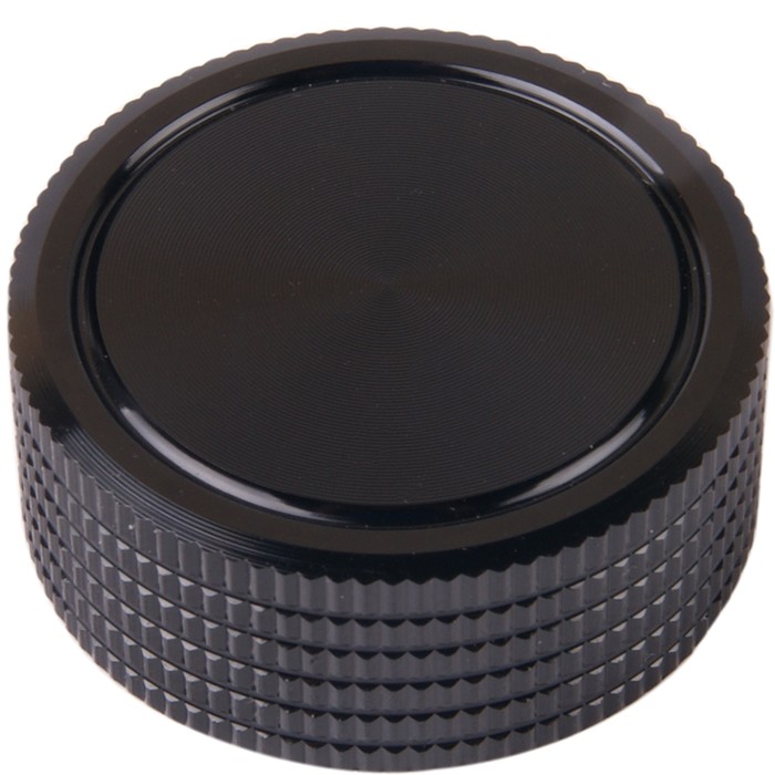 Bouton De Volume En Aluminium Massif Noir Givré - Diamètre 32mm Pour Axe 6mm