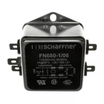 SCHAFFNER FN680-1-06 - Filtre Secteur Anti-Parasites 230V 1A