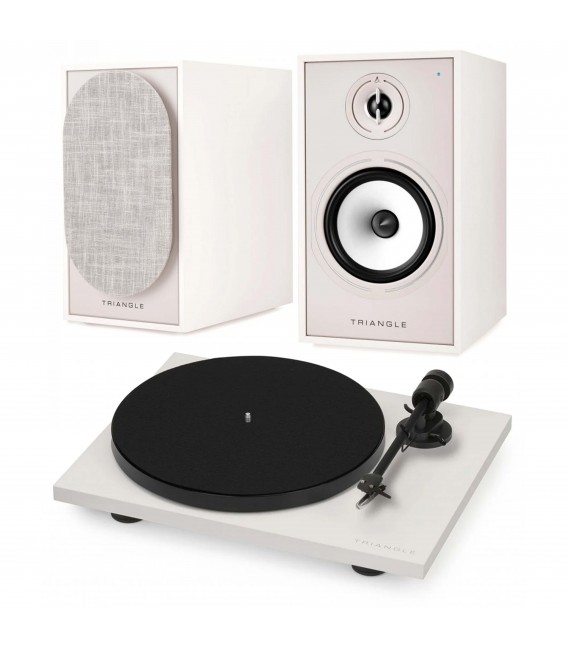 Triangle – Platine Vinyle Lunar 1 – Platine Vinyle Manuelle 33/45 Tours à Entrainement Par Courroie – Cellule OM-5E Intégrée - 420 X 112 X 330 Mm - Noir