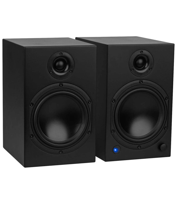Audizio KS01B - Enceintes Bibliothèque Actives 120W - Bluetooth 5.0 - Bois Naturel - Télécommande Incluse