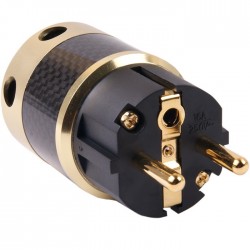 WM AUDIO SK-01 CGG Schuko Type E/F Power Connector 24K Gold Carbon Ø16mm