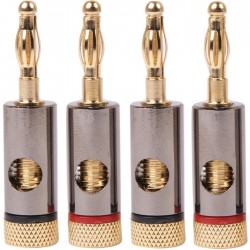 DYNAVOX Banana Plug Gold Plated Ø6mm (Set x4) Grey