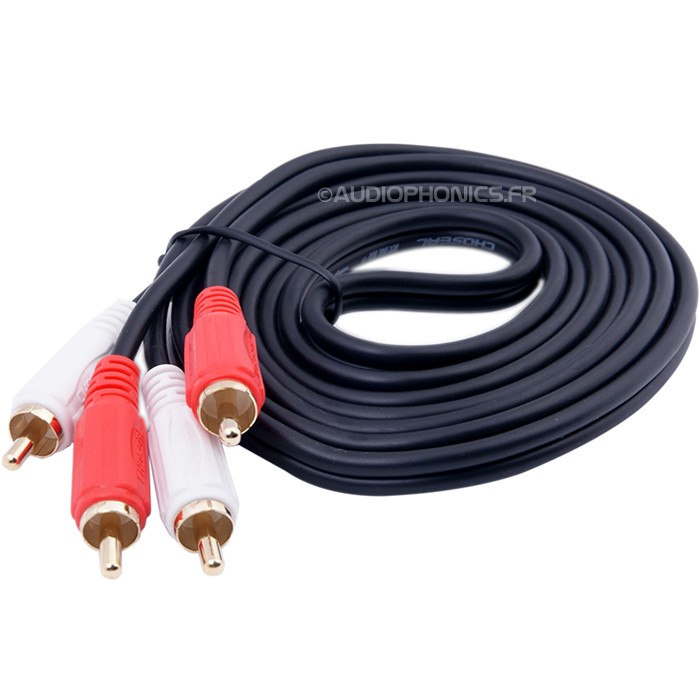 CHOSEAL Câble de modulation Stéréo OFC Plaqué Or RCA-RCA 1.8m